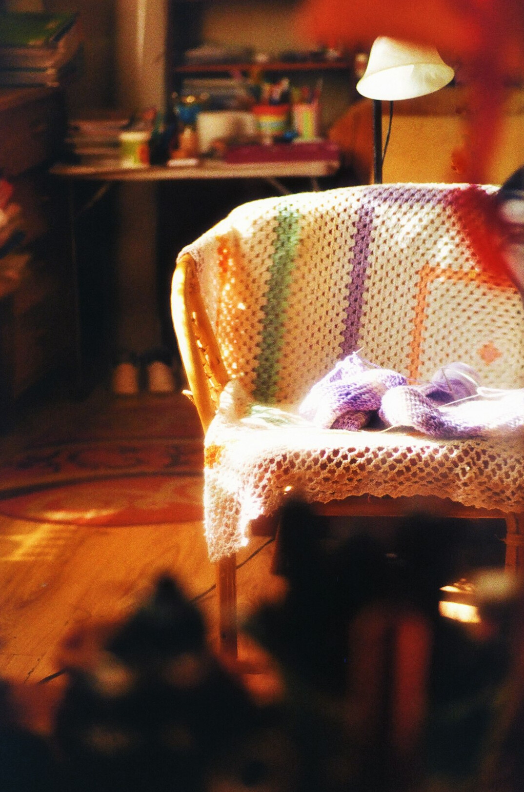 Vintage armchair next to a plant in a bright room