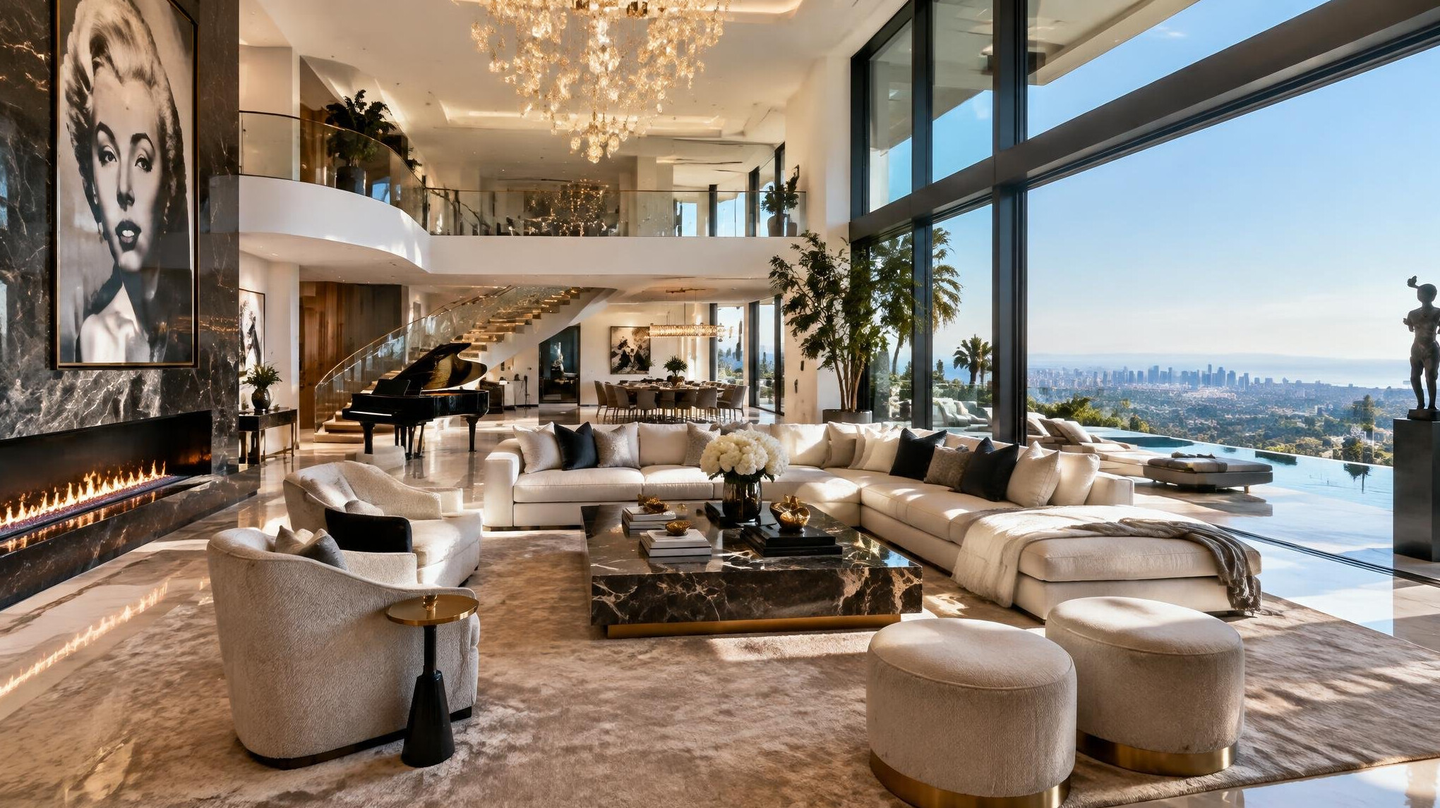 luxury celebrity mansion interior