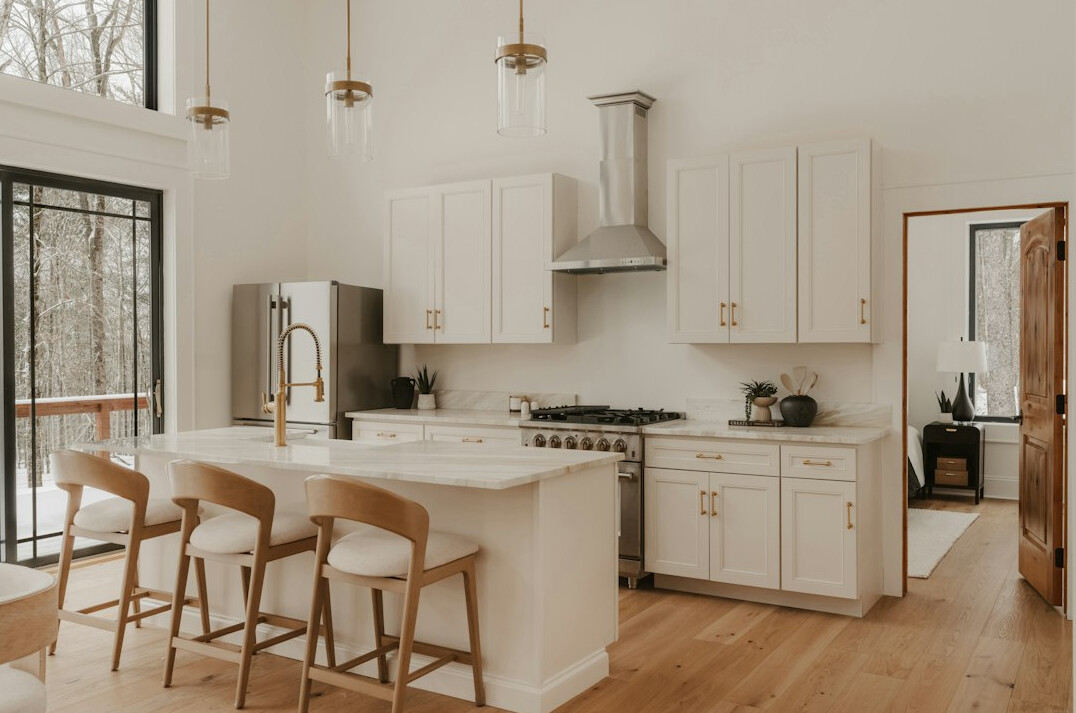 Light wooden kitchen with open layout